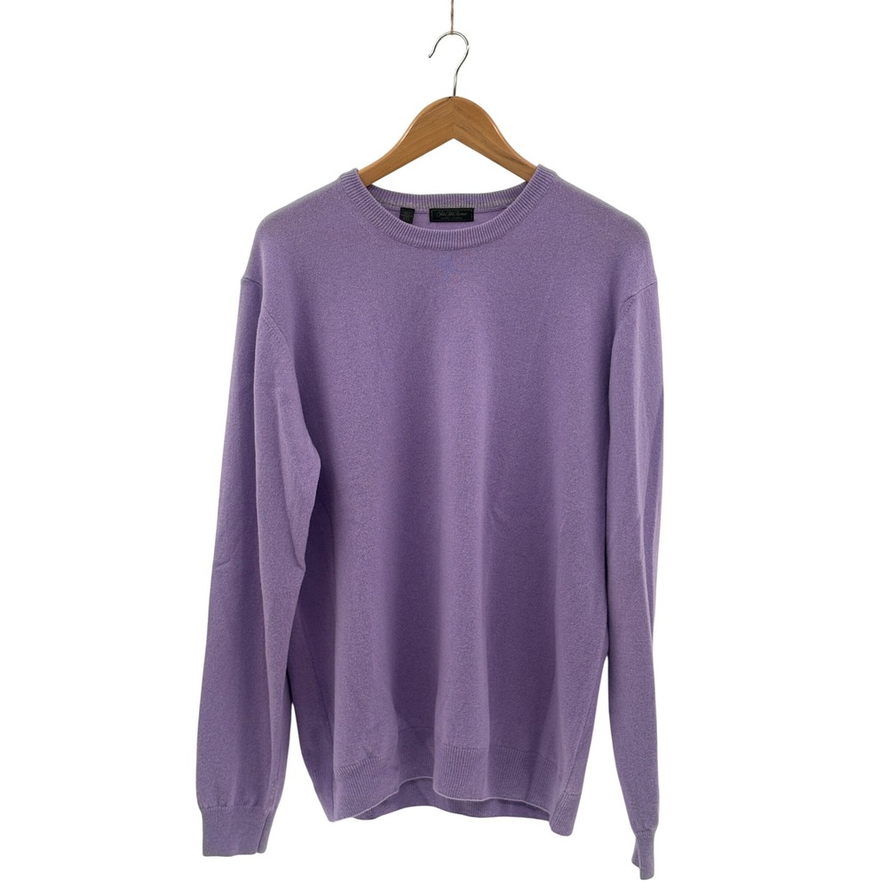 Saks Fifth Avenue Men Cashmere Sweater Size XL Purple Lavender Crewneck
